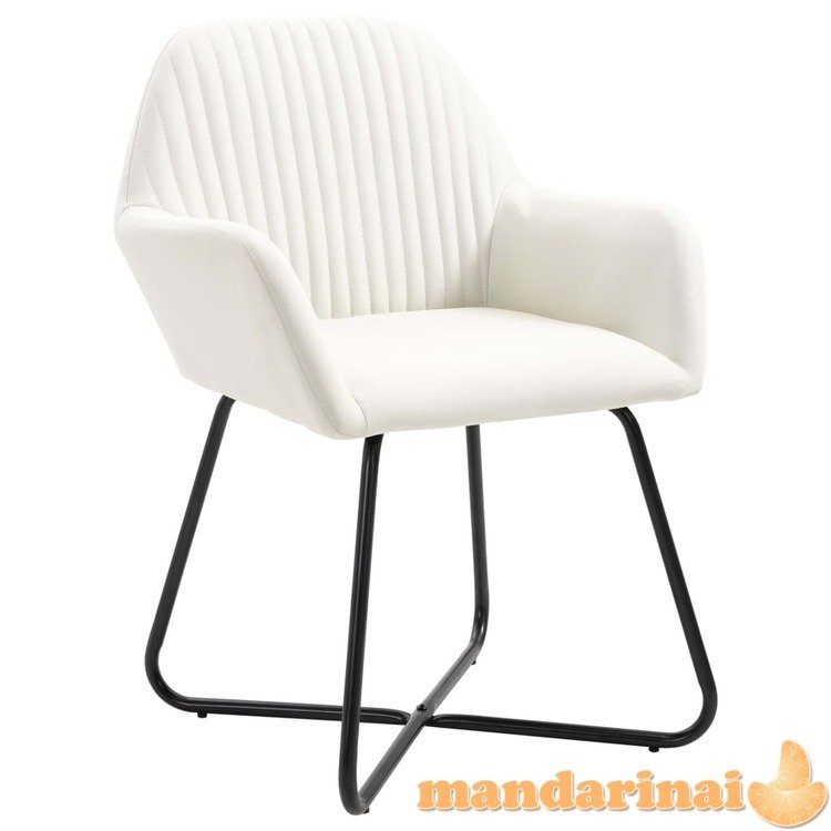 Valgomojo kėdės, 6 vnt., krem. spalvos, audinys (3x249809)