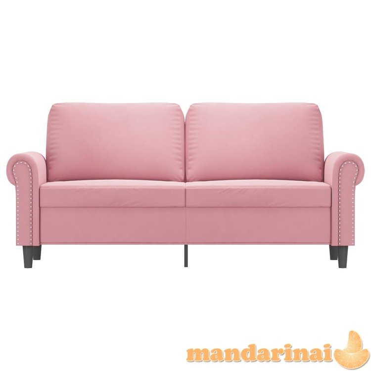 Dvivietė sofa, rožinės spalvos, 140cm, aksomas