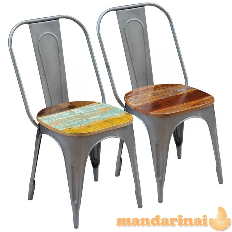 Valgomojo kėdės, 2vnt., perdirbtos medienos masyvas
