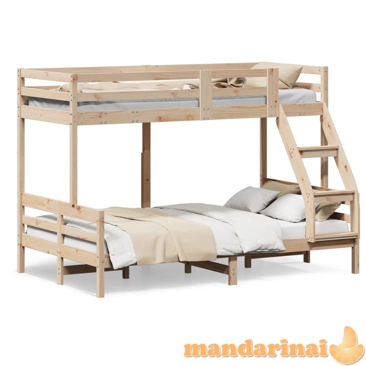 Dviaukštė lova, 80x200/120x200cm, pušies medienos masyvas
