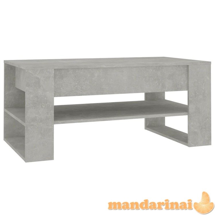 Kavos staliukas, betono pilkas, 102x55x45cm, apdirbta mediena