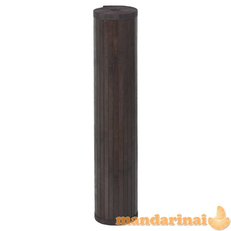 Kilimas, tamsiai rudas, 100x100cm, bambukas, stačiakampis