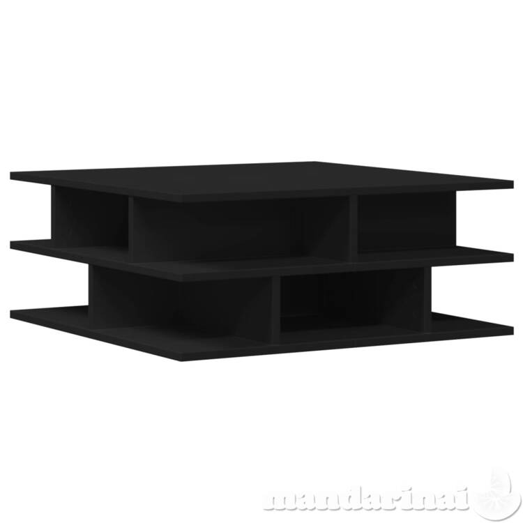 Kavos staliukas, juodos spalvos, 70x70x29cm, apdirbta mediena