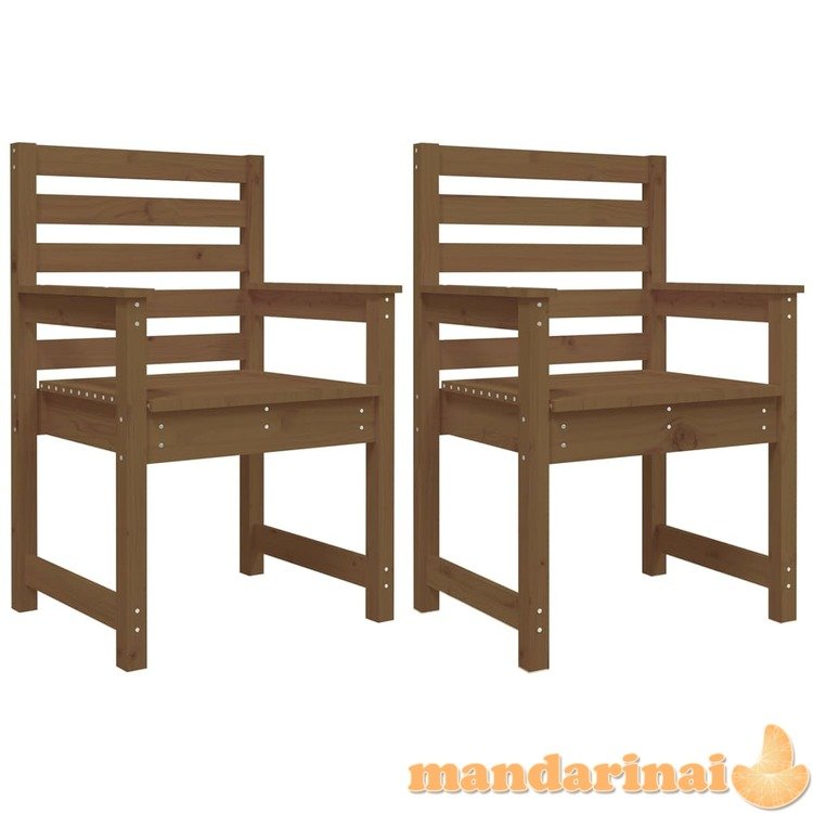 Sodo kėdės, 2vnt., medaus rudos, 60x48x91cm, pušies masyvas