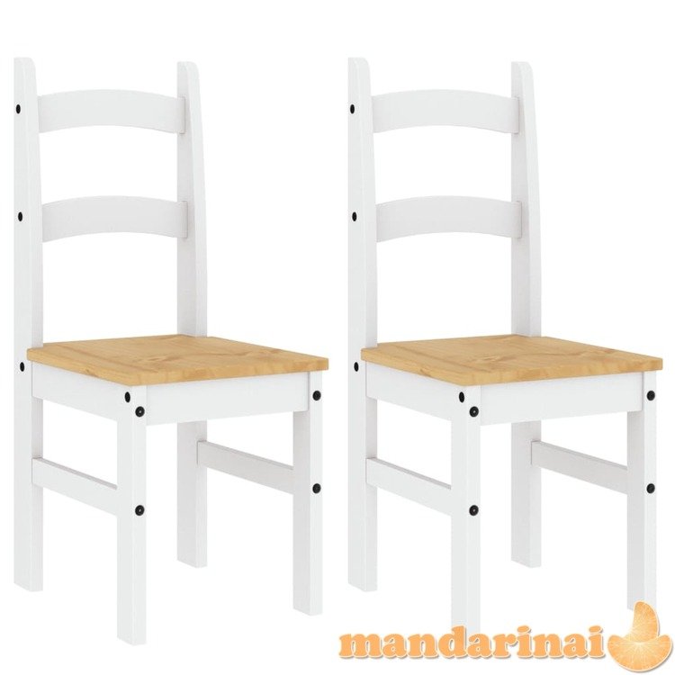 Valgomojo kėdės, 2vnt., baltos, 40x46x99cm, pušies masyvas