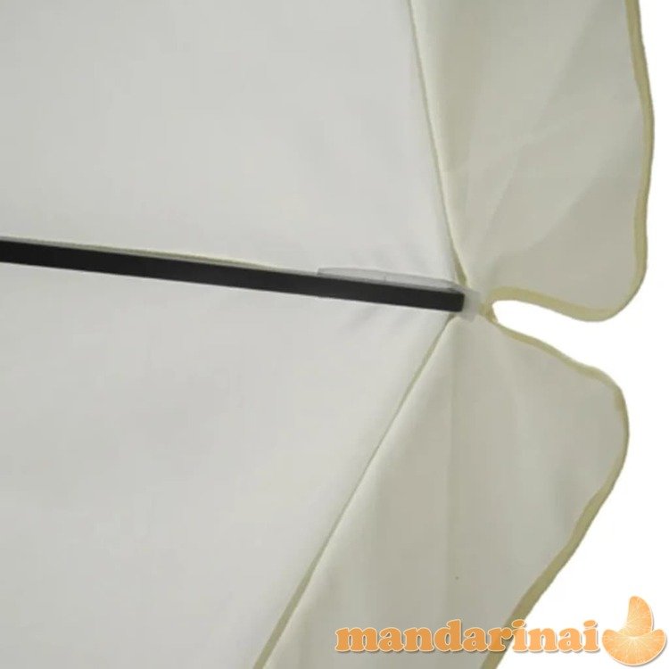 Saulės skėtis iš aliuminio su nešiojamu pagrindu, baltas