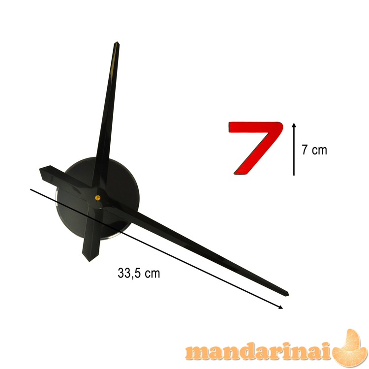 Lipdukas sieninis laikrodis 12 skaitmenų juodos spalvos