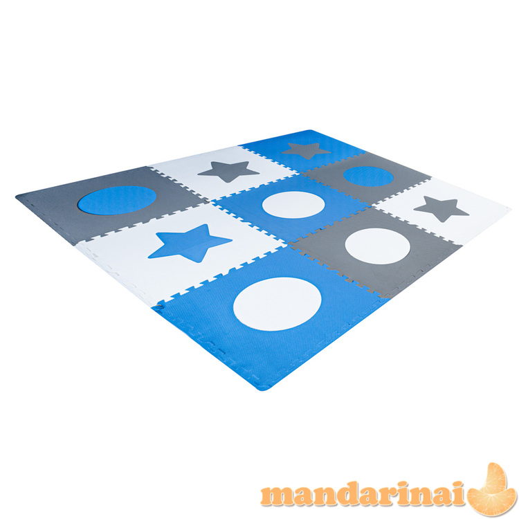 Putplasčio dėlionė vaikiška kilimėlis 180x180cm 9 vnt. pilkai mėlynos spalvos 4