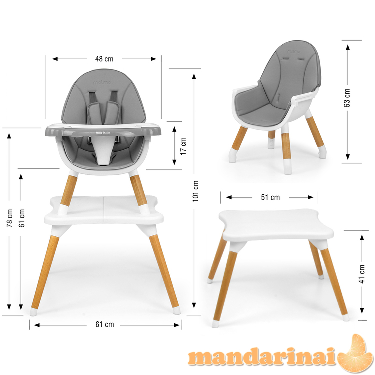 Malmo Grey 2in1 maitinimo kėdutė