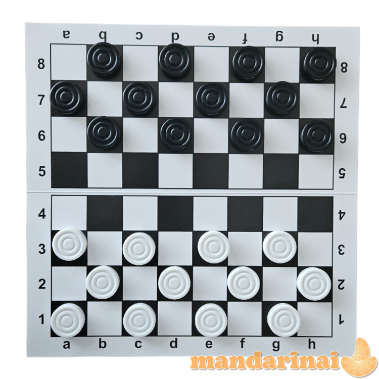 Šaškės plastikinės su kartonine lenta