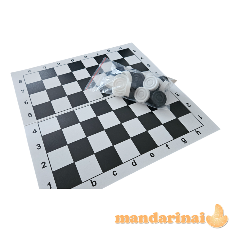 Šaškės plastikinės su kartonine lenta