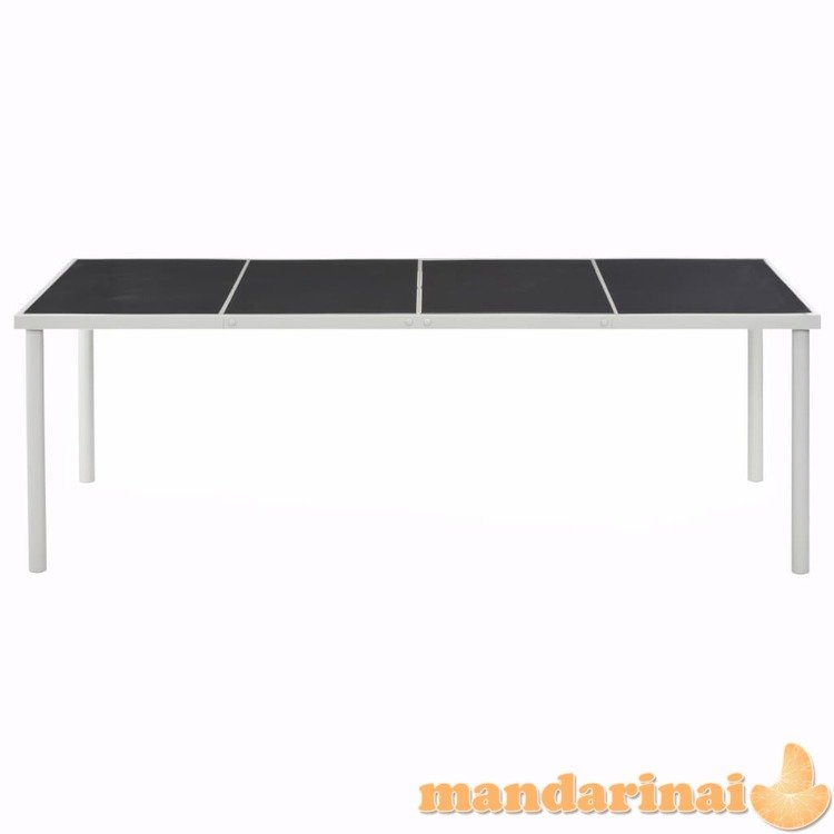 Sodo stalas, juodas, 220x90x74,5cm, plienas