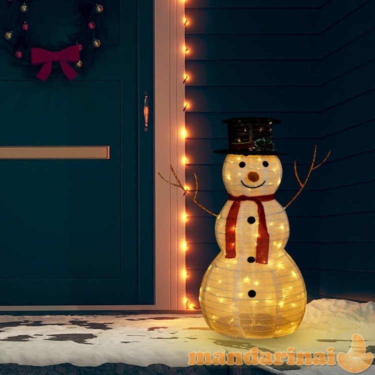Kalėdų dekoracija sniego senis, 90cm, prabangus audinys, led