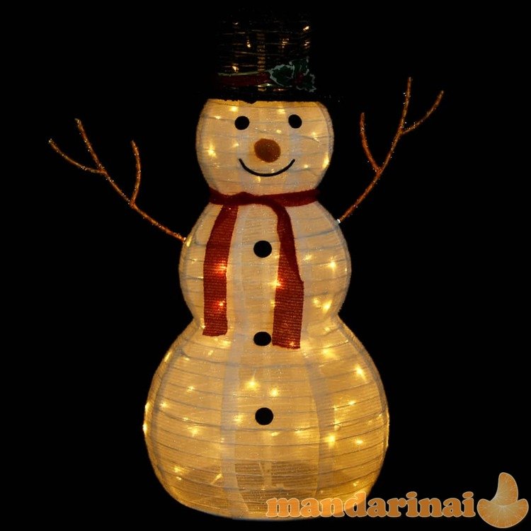 Kalėdų dekoracija sniego senis, 90cm, prabangus audinys, led