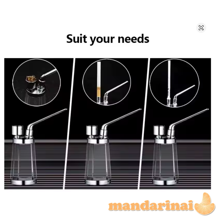 Nešiojamas mini kaljanas, rūkymo pypkė su metaliniu vamzdeliu 2