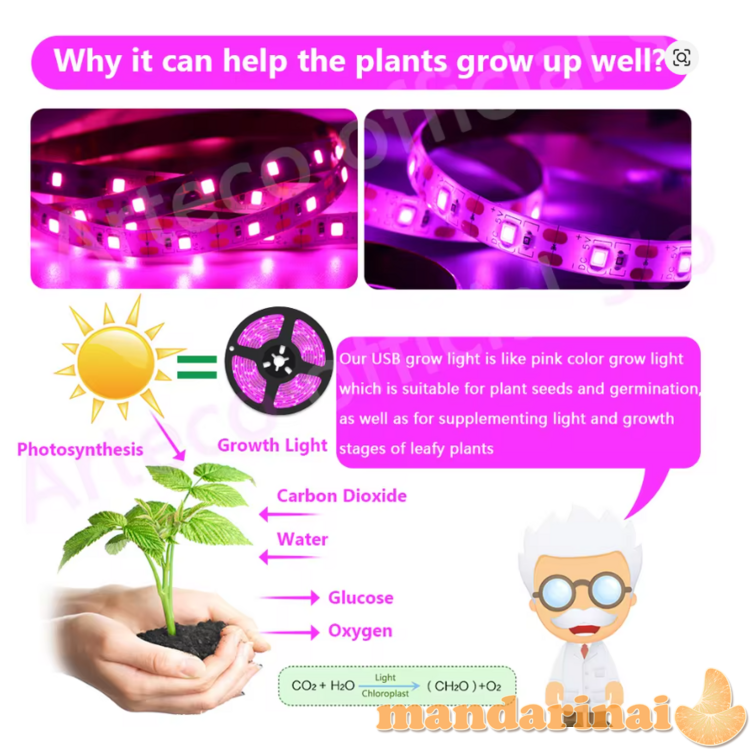 LED juosta augalams auginti 3M  2