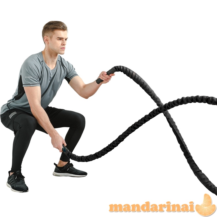 Jėgos-kovos virvė su nailonine apsauga inSPORTline Waverope 15m 38mm 13kg