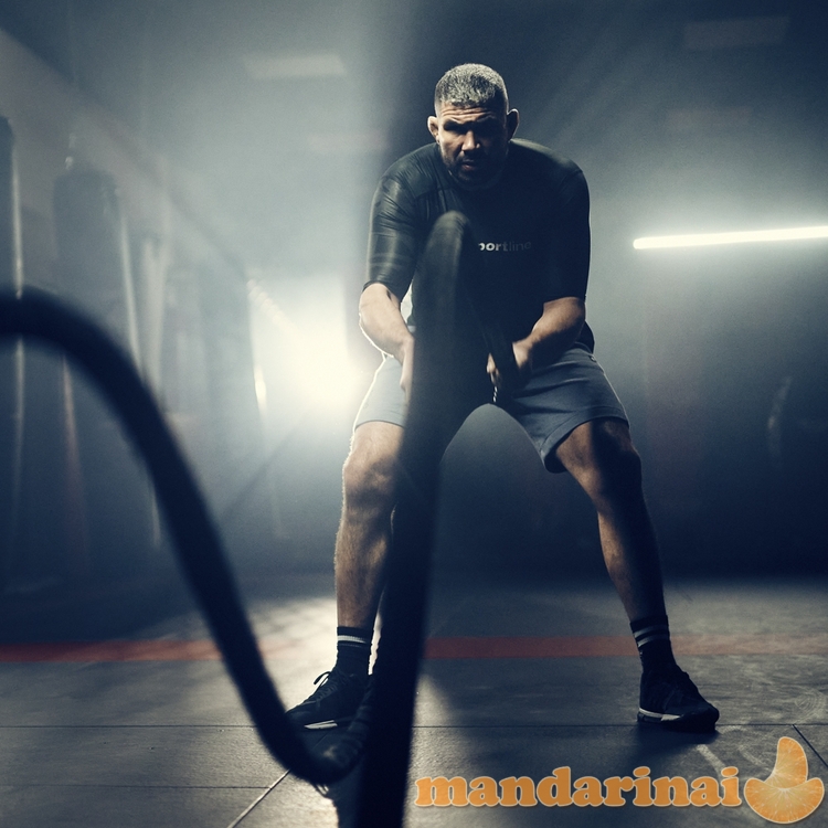 Jėgos-kovos virvė su nailonine apsauga inSPORTline Waverope 15m 38mm 13kg