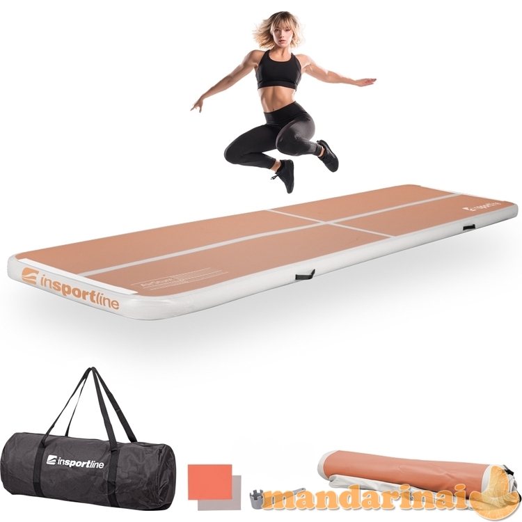 Pripučiamas mank&scaron;tos kilimėlis inSPORTline Airstunt 400 x 100 x 10 cm Mocha Mousse
