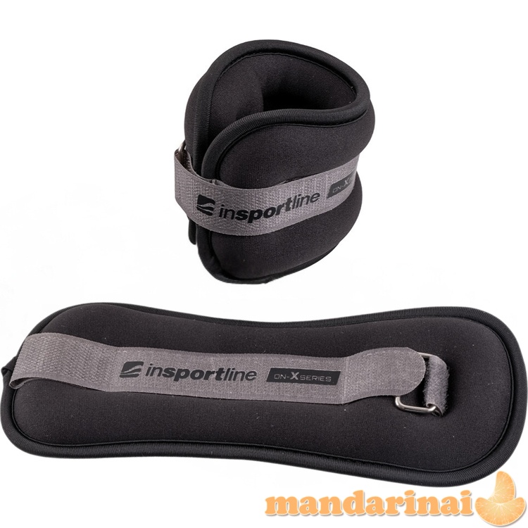Apyrankės ant kulk&scaron;nies ir rie&scaron;o inSPORTline ON-X Neoprener 2 x 1,5 kg