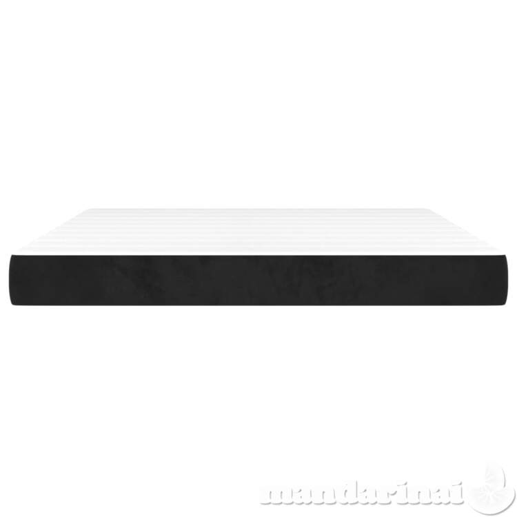 Spyruoklinis čiužinys, juodos spalvos, 160x200x20 cm, aksomas