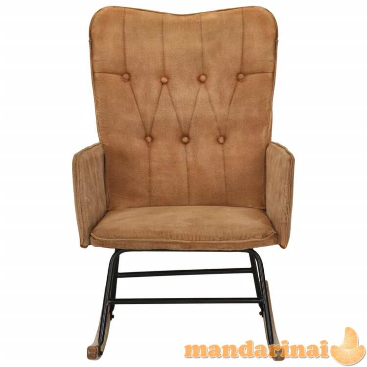 Supama kėdė, rudos spalvos, drobė, vintažinio dizaino