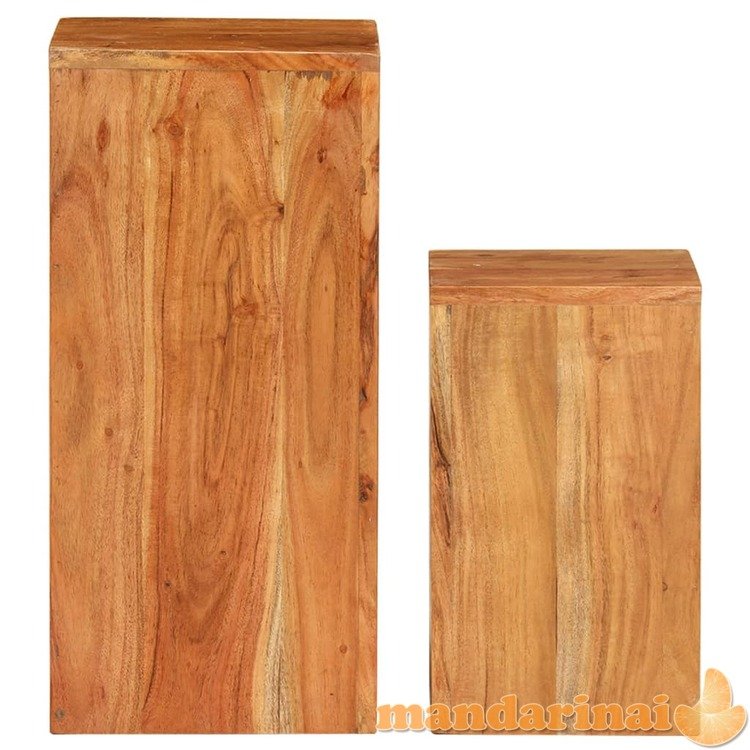 Šoniniai staliukai, 2vnt., akacijos medienos masyvas