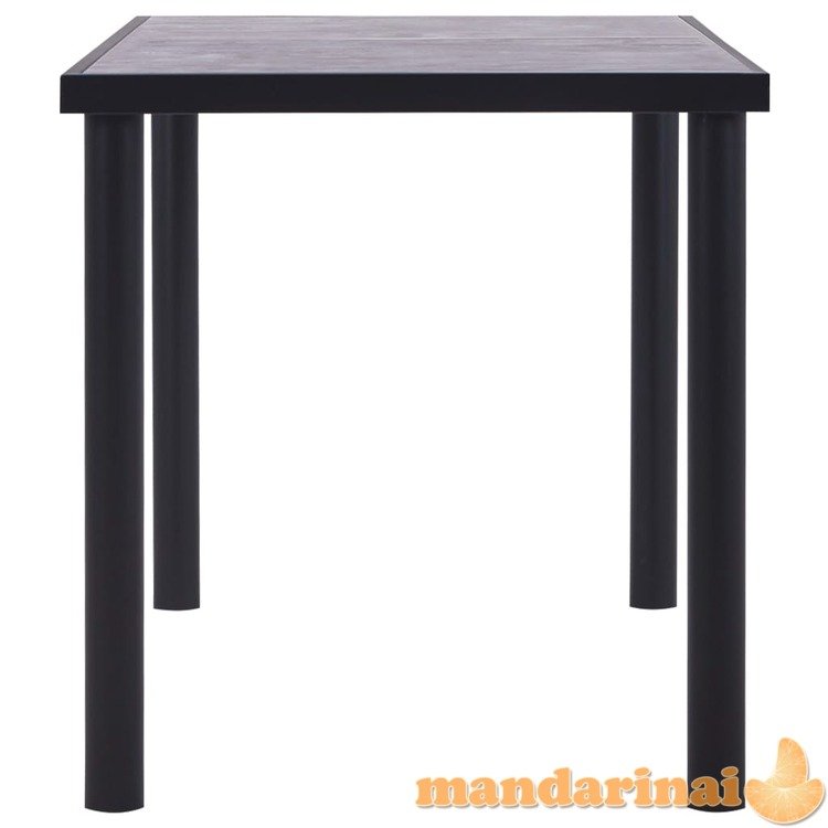 Valgomojo stalas, juodas ir betono pilkas, 140x70x75cm, mdf