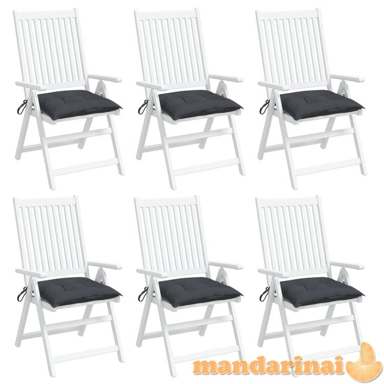 Kėdės pagalvėlės, 6vnt., antracito spalvos, 40x40x7cm, audinys