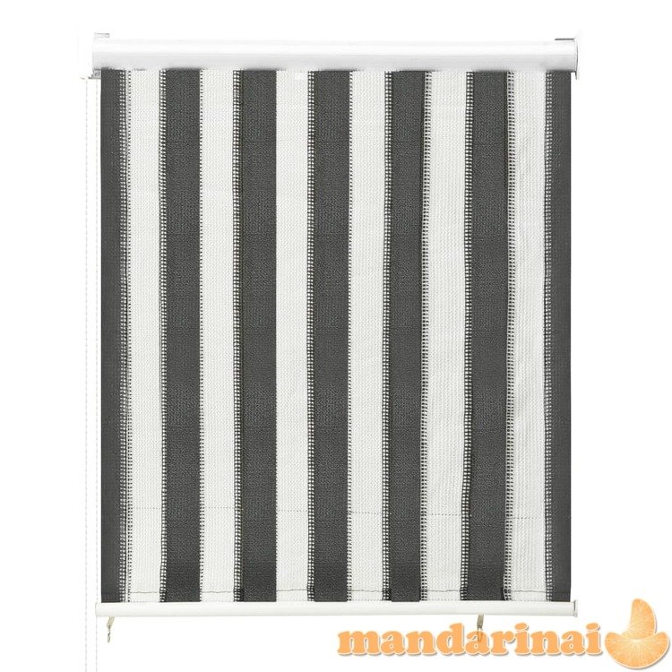 312679  outdoor roller blind 60x140 cm anthracite and white stripe