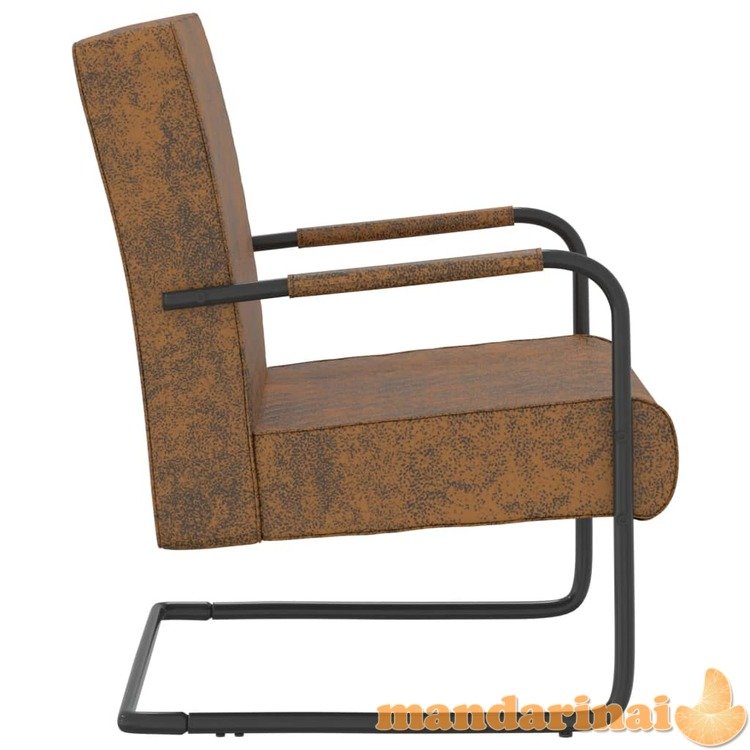 325734  cantilever chair brown fabric