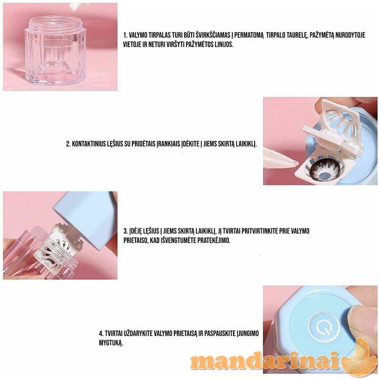 Ultragarsinis kontaktinių lęšių valymo aparatas