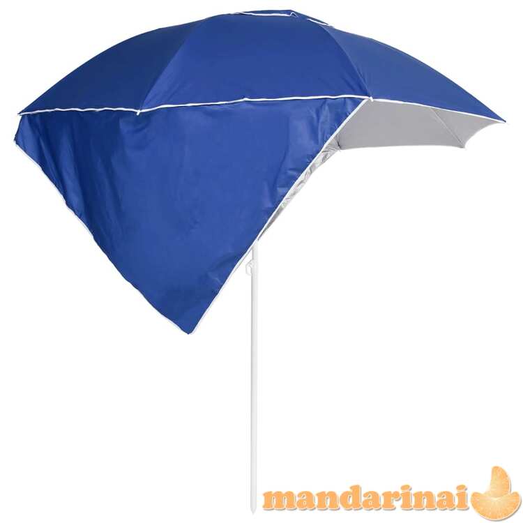 Paplūdimio skėtis su šoninėmis sienomis, mėlynas, 215cm