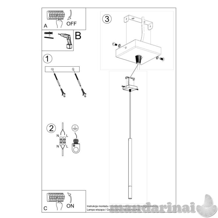 Pakabinama lempa Mozaica 1 juoda/vario 4