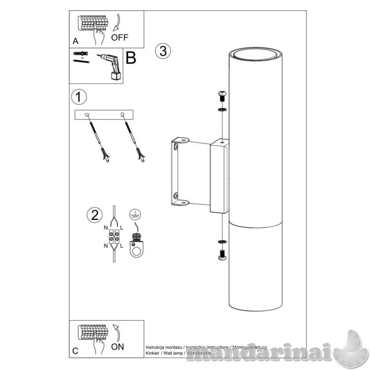 Sieninė lemputė Loopez juoda/vario 4