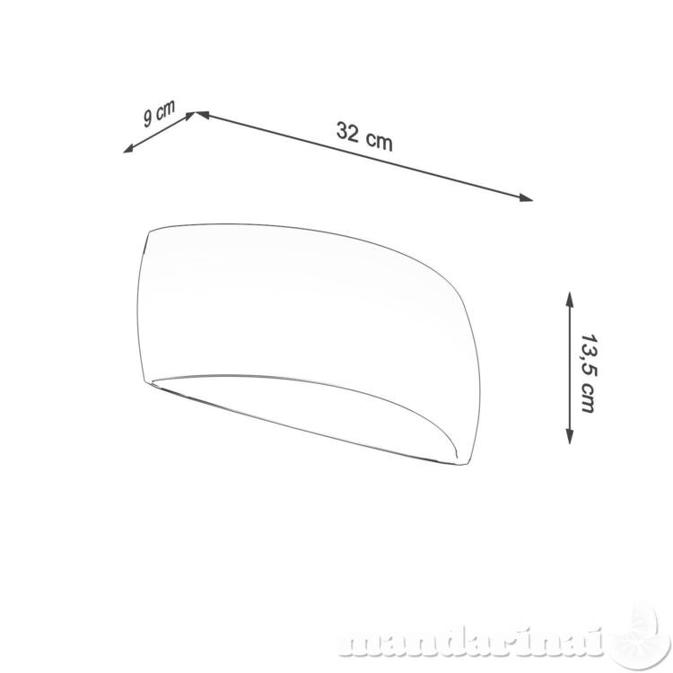 Lakuotas Sieninis šviestuvas pontijus baltas blizgesys
