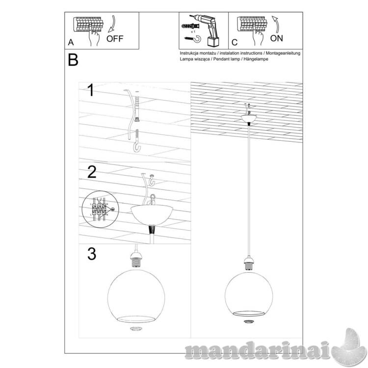 Pakabinama lempa rutulys geltonas