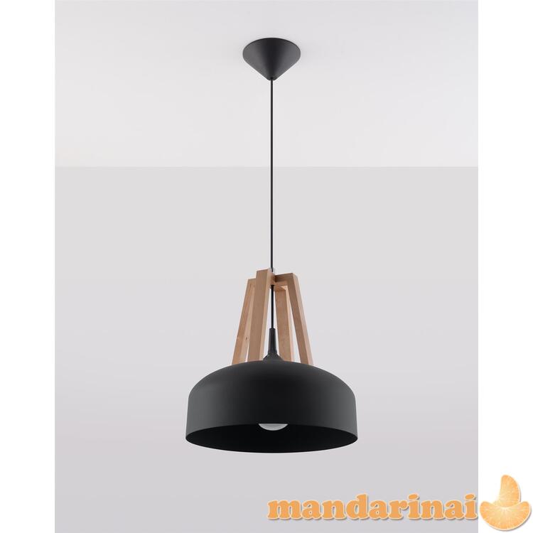 Pakabinama lemputė Casco juoda/natūrali mediena