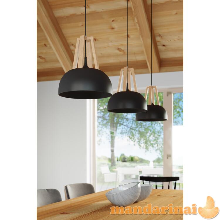 Pakabinama lemputė Casco juoda/natūrali mediena