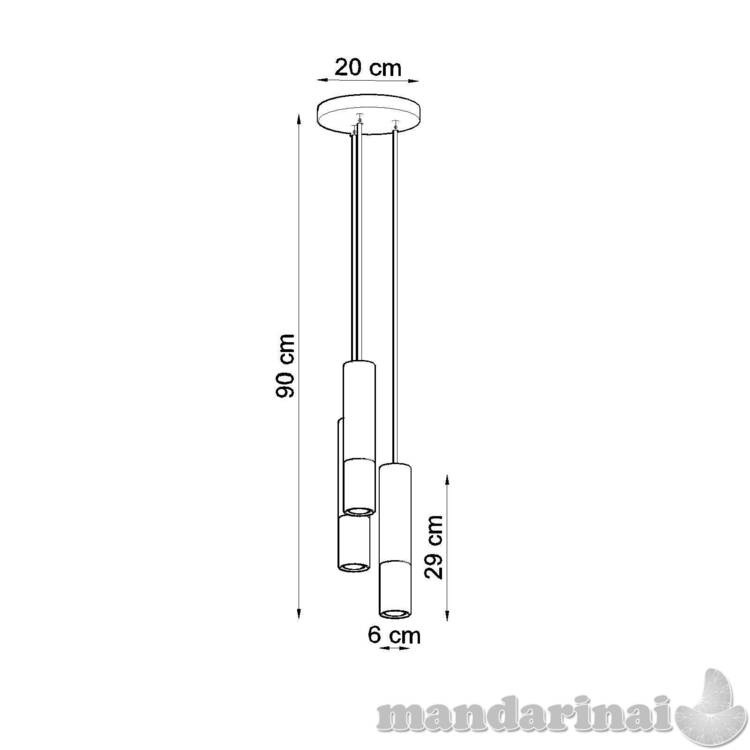 Pakabinama lemputė loopez 3p juoda/chromu