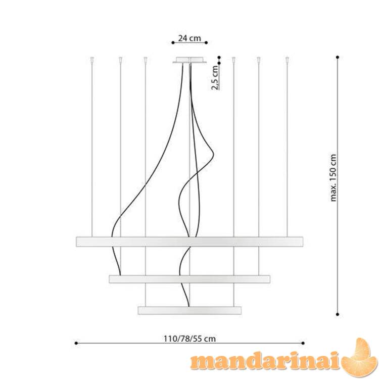 Liustra Rio 3 55/78/110 juodas 3000K
