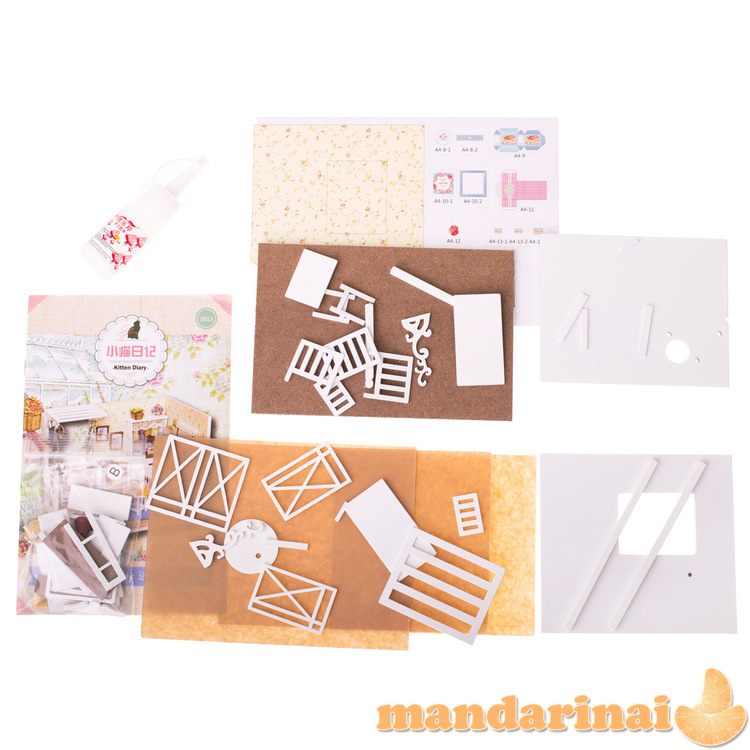 Retro Medinis lėlių namelis „pasidaryk pats“ 