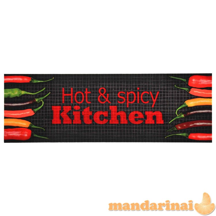 Virtuvės kilimėlis, 60x180cm, plaunamas, su užrašu hot & spicy