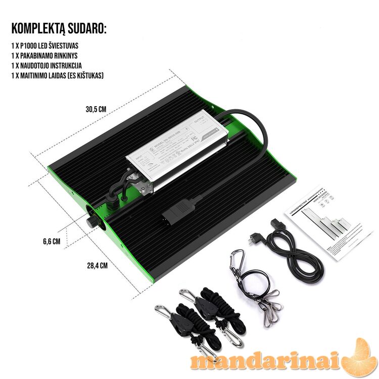 100W pilno spektro šviestuvas augalų auginimui