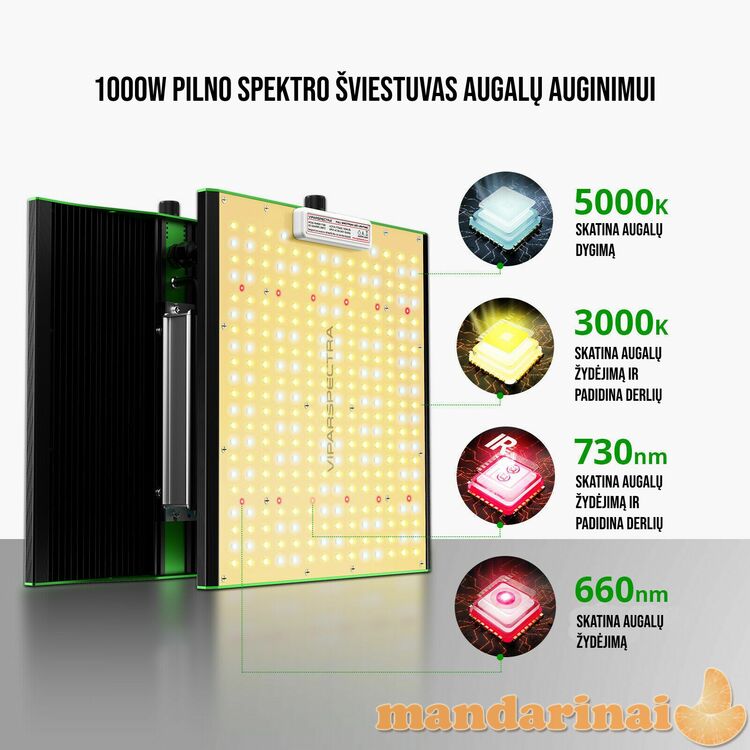 100W pilno spektro šviestuvas augalų auginimui