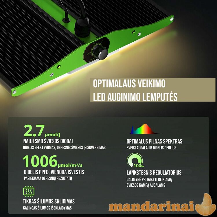 100W pilno spektro šviestuvas augalų auginimui
