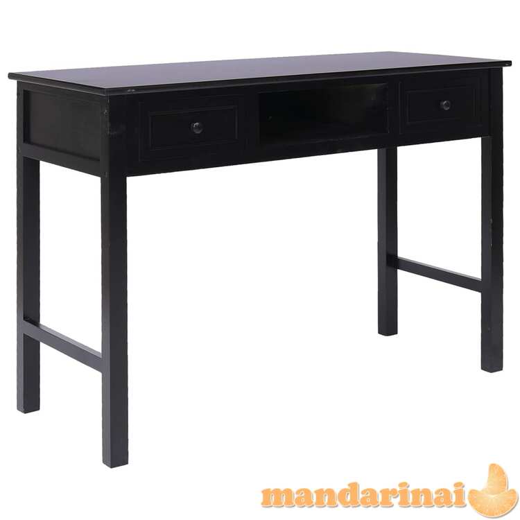 Rašomasis stalas, juodas, 108x45x76cm, paulovnijos masyvas