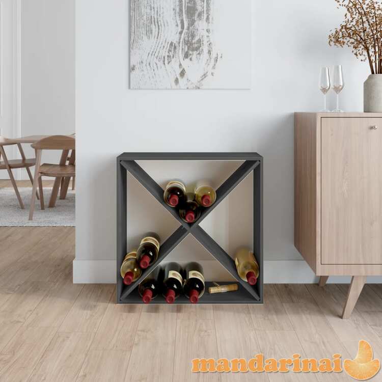 Vyno spintelė, pilka, 62x25x62cm, pušies medienos masyvas