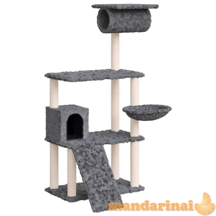 Draskyklė katėms su stovais iš sizalio, tamsiai pilka, 131cm