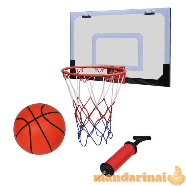 Mini krepšinio lankas su lenta, kamuoliu ir pompa, Žaidimui patalpose